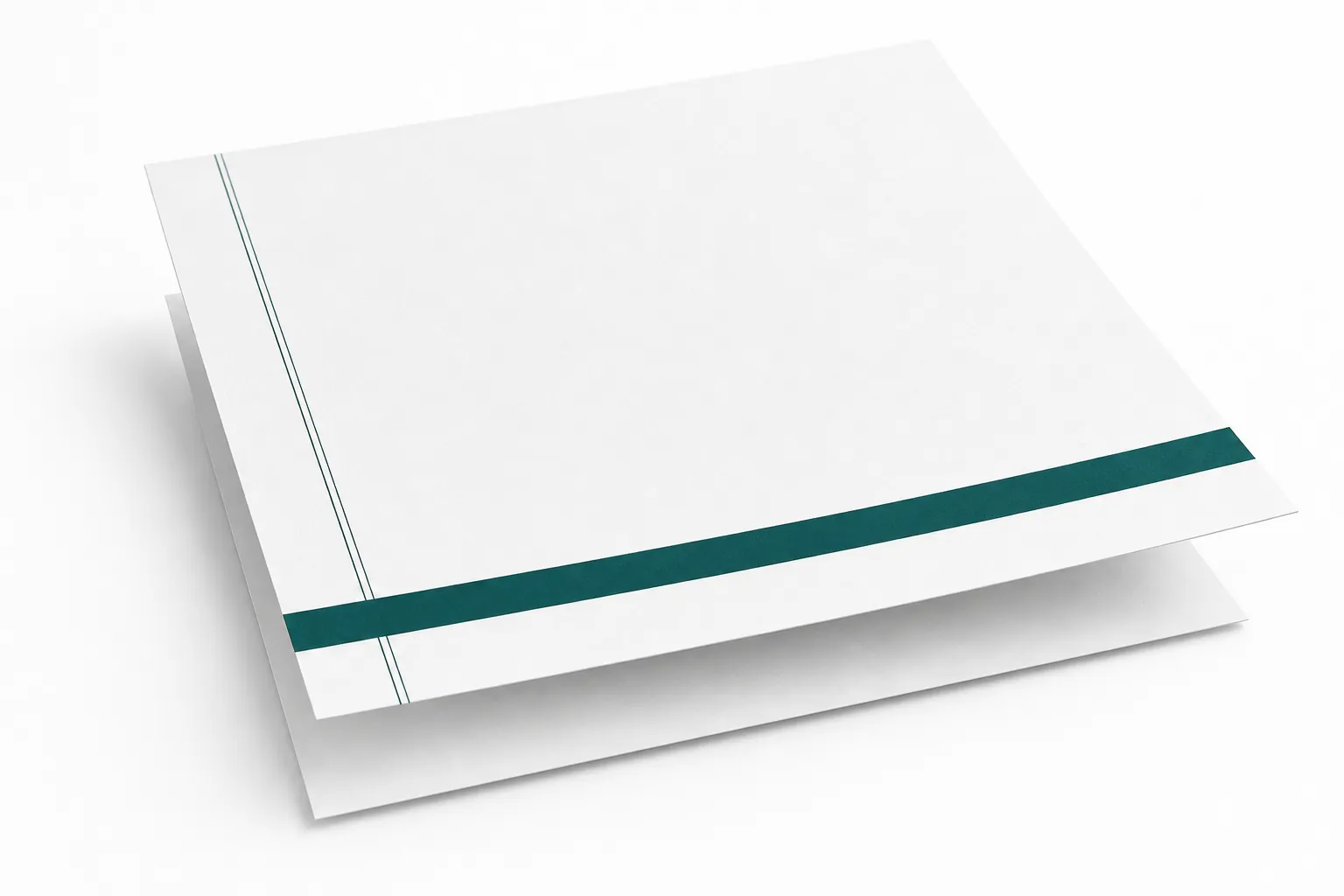An abstract ivory composition of a structured memo panel with a teal accent rule